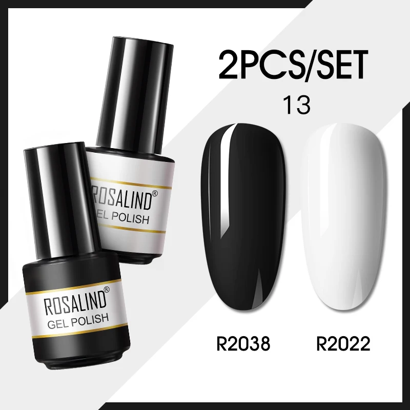 ROSALIND 2/4/6/12/24PCS Gel Vernis À Ongles Ensemble 80 Couleur Semi-Permanente Hybride Gel Vernis Base Top Coat Tremper Hors UV LED Pour L'art D'ongle