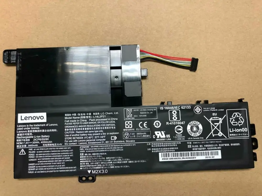 

New genuine Battery for Lenovo IDEAPAD 500-14 520S-14 S41-70 S41-70AM L14M2P21 L14L2P21 7.4V 30WH