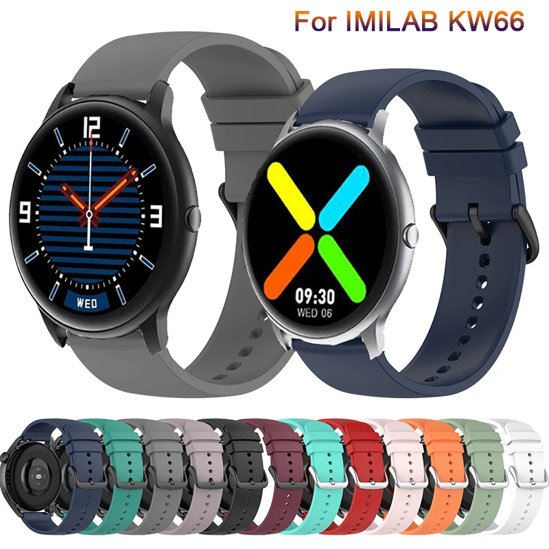 22mm Silicone Replaceable strap For IMILAB KW66 Smartwatch band Bracelet Watchband For YAMAY SW022 Replace Accessories Correa