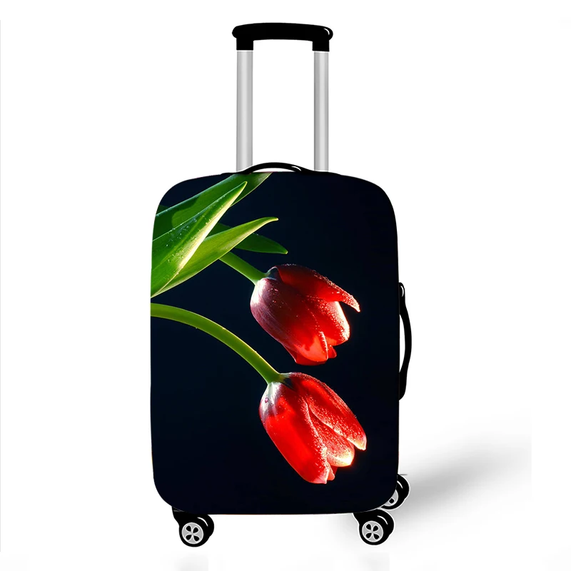 Beautiful Tulips Print Luggage Cover Spring Flower Pattern Suitcase Covers High Elastic Travel Trolley Protective Organizer