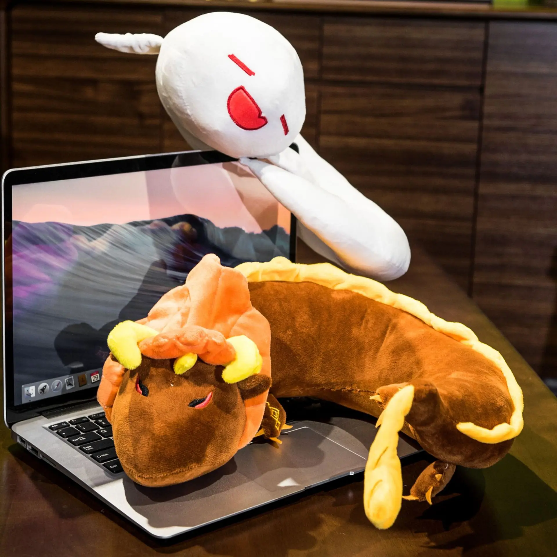 Game Genshin Impact Zhongli Hu Tao Cosplay Dragon U Shaped Pillow Protector Siesta Cushion Plush Doll Travel Neck Pillow Gift