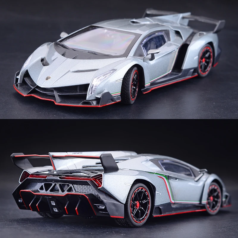 1/24 Veneno Alloy Sports Car Model Diecasts & Toy Vehicles Metal Car Model Simulation Sound Light Collection Childrens Toys Gift