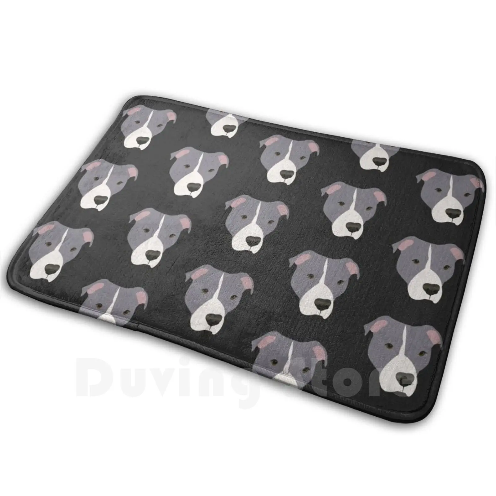 

White And Grey Pitbull Mat Rug Carpet Anti-Slip Floor Mats Bedroom Dog Stickers Pit Bull Stickers Pitbull Pitbull Stickers