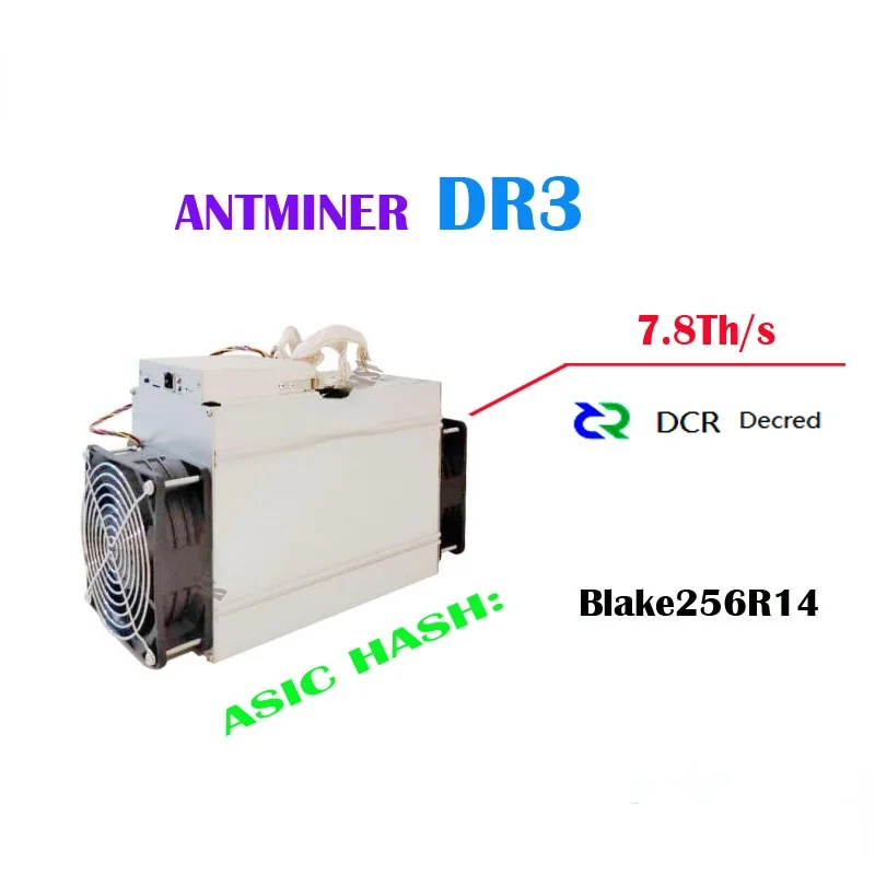 

ETH BTC Usado antiguo AntMiner DR3 sin PSU Blake256R14 Dr3 7,8 T/S Asic DCR Miner Dr3 nivel como el Innosilicon D9 DecredMast