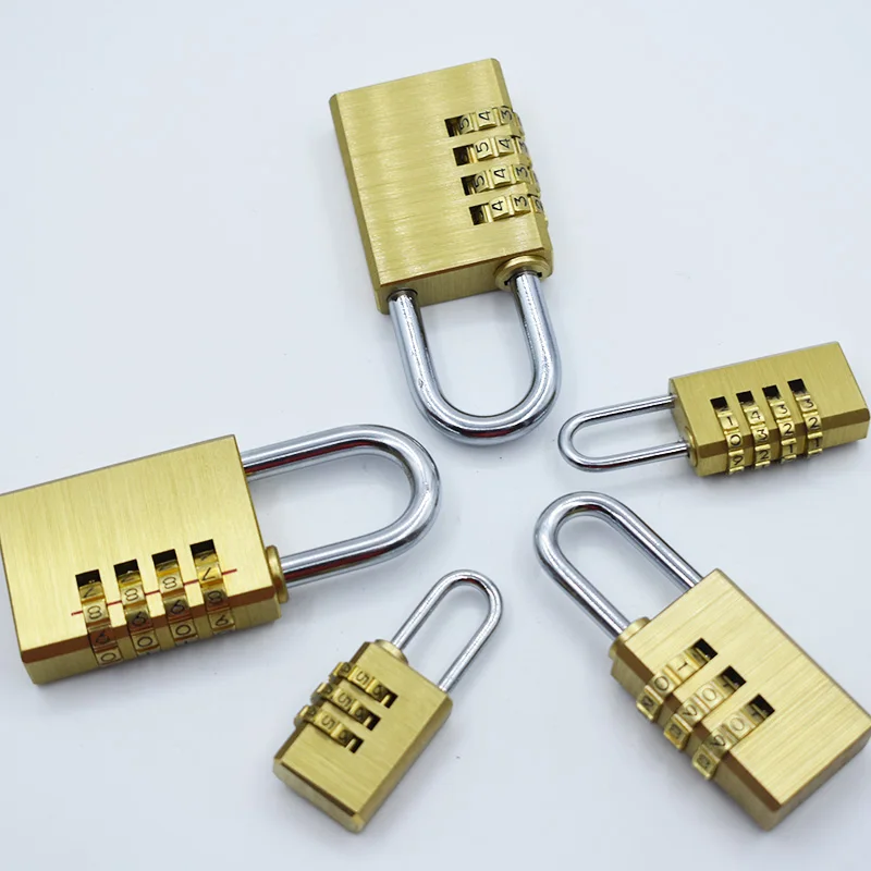 Solid Brass Copper Security Padlock Password Combination Suitcase Luggage Metal Code Lock for Gym Digital Locker