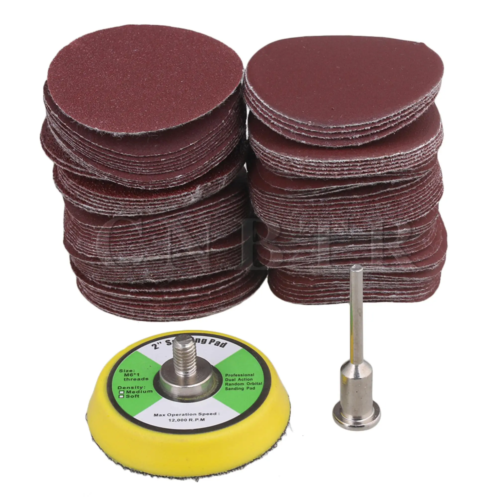 

CNBTR 100 Pieces 60-2000 Grit 50MM Sander Discs with Hook Loop Sanding Pad