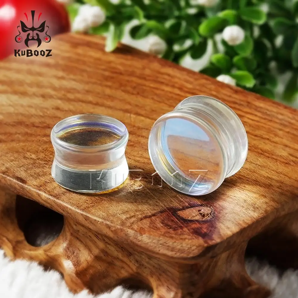 Wholesale Price Transparent Colorful Glass Piercing Ear Plugs Earring Tunnels Stretchers Studs Fashion Gift For Women Men 38PCS