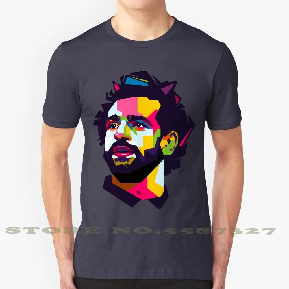 Mohamed Salah 100% Cotton T-Shirt Moh Salah Mohamed Salah Football Player Sport Epl Wpap Popart Popcolor Celebriity Muslim