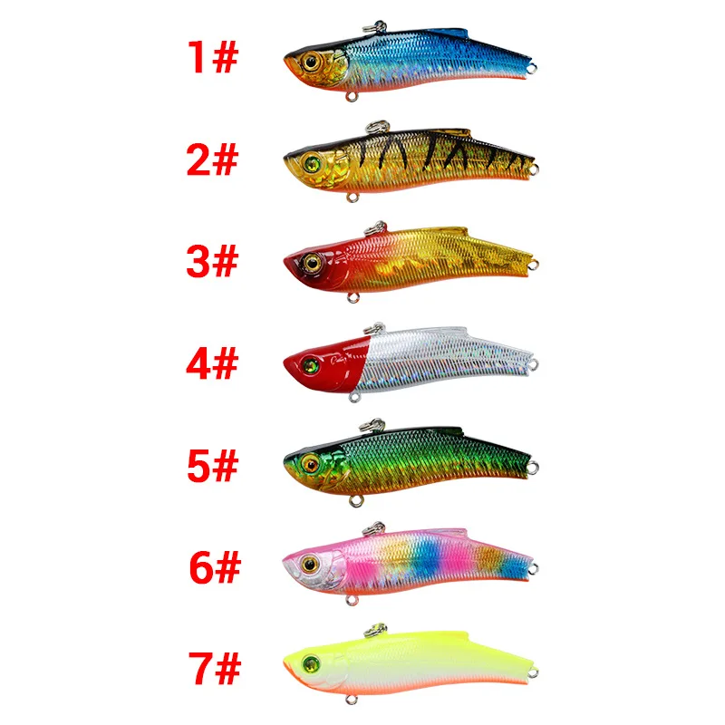 1 PCS 7 cm/18G  VIB Fishing Lure  inside Hard Bait Diving Swivel Bait winter Sea Fishing Tackle Rattling and vib for winter