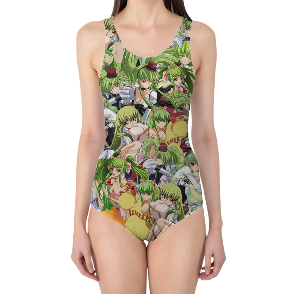 One Piece Swimwear Anime Geass Cartoon 3D All Over Printed Beach Sportswear Summer Women Swimsuit