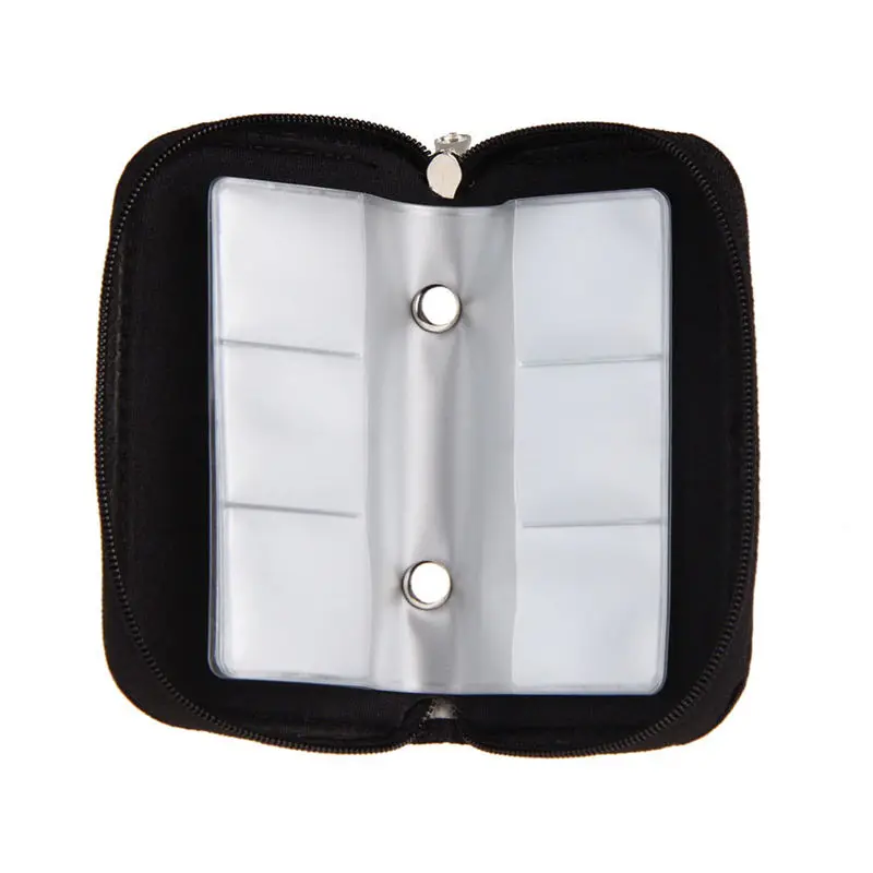 SolidSDHC MMC CF For MicroMemory Card Storage Carrying Pouch bag Box Case Stationery Holder Protector Wallet Black 1pc