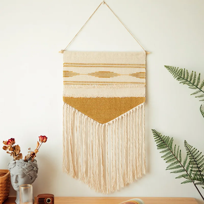 

Fabric Wall Hanging Bohemian Tapestry Handwoven Wall Hanging Home Decor Apartment Bedroom Tassel Tapestry Decorative Accessories