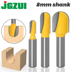 1PC 8mm Shank router bit carbide end mill tool Long Blade Round Nose Bit Core Box Router Bit