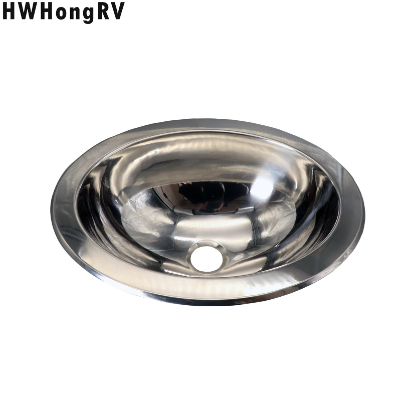 Ellipse Rv wash basin stainless steel sink bright stainless steel RV Caravan Camper Stainless Steel Hand Wash Basin Kitchen