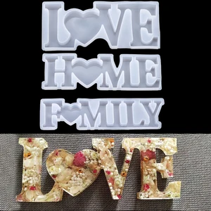 Molde de silicona de 6 estilo letras inglesas molde de resina epoxi para artesanías de resina de bricolaje moldes de fundición de joyas de decoración del hogar 12 Mejor molde de cartas de ventas - №5