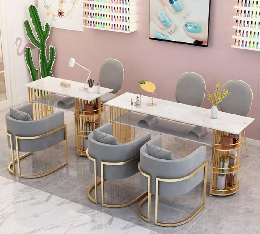 High End Licht Luxe Manicure Tafel Netto Rode Dubbele Marmeren Tafel