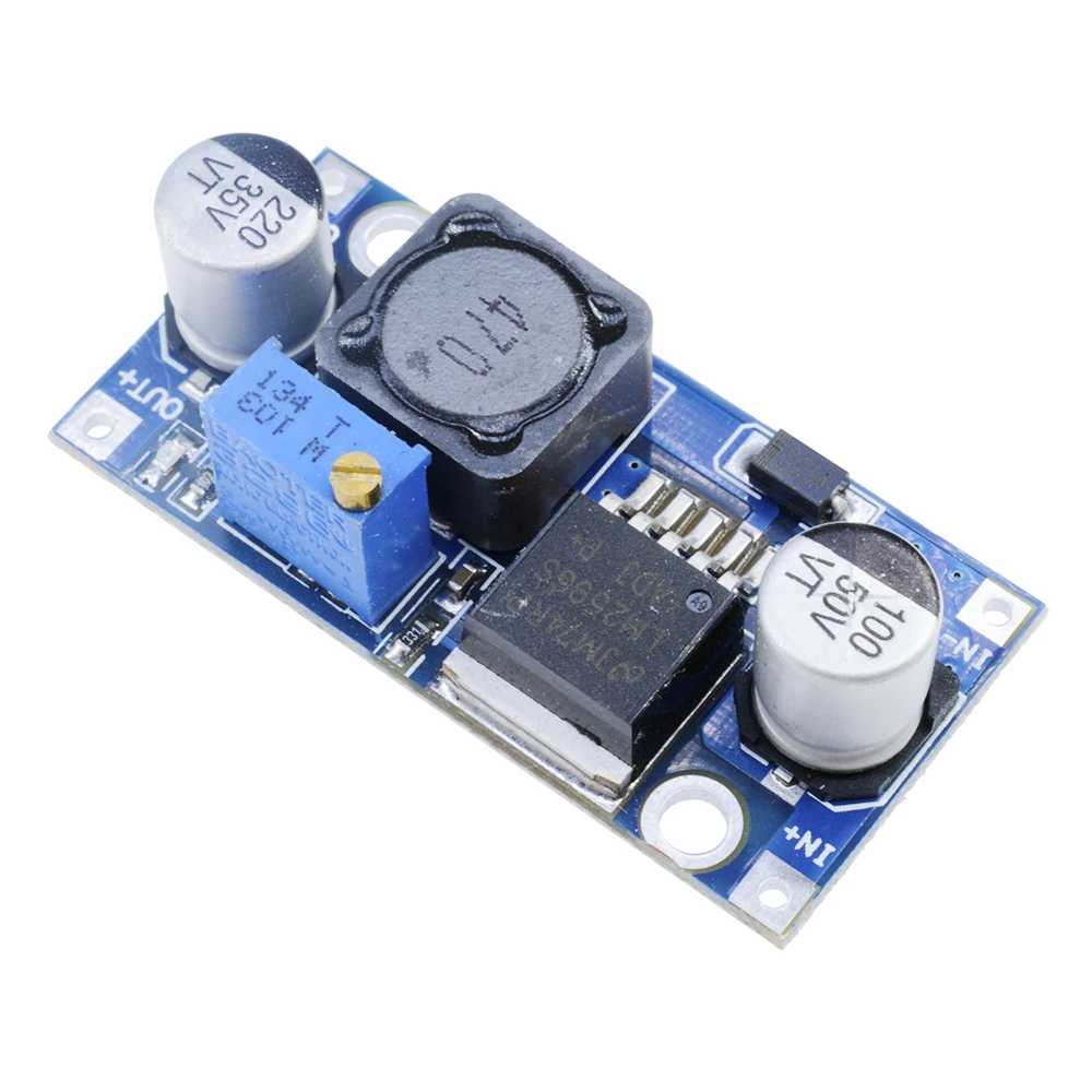 Módulo de reducción LM2596, convertidor de DC-DC, salida de fuente de alimentación, 1,25 V-30V, 1 Uds.