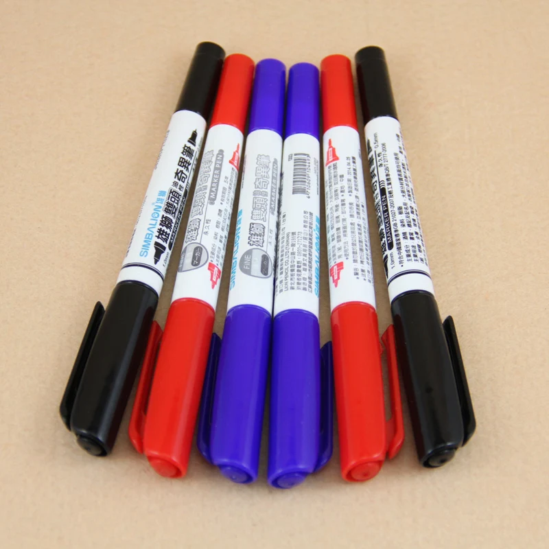 [SIMBALION] 685 Twin Marker Oily Fine Line Pen 3 Color Marker Red / Black / Blue 15 Pcs