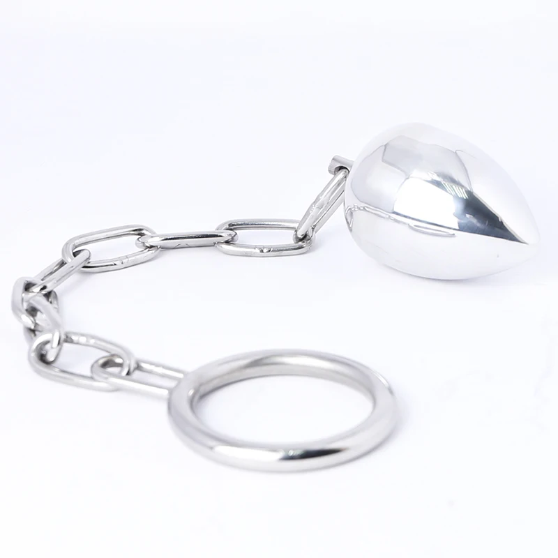 BDSM 29cm Stainless Steel Anal Plug Beads with Cock Ring Climax Butt Plug Prostate Toys Anal Dilator Male Punishing Gay Sex Toy