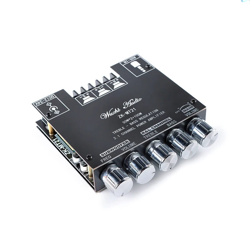 T21ซับวูฟเฟอร์เครื่องขยายเสียง50WX2 + 100W 2.1 Channel Audio Stereo Amplifier Bass AMP AUX 12V 24V