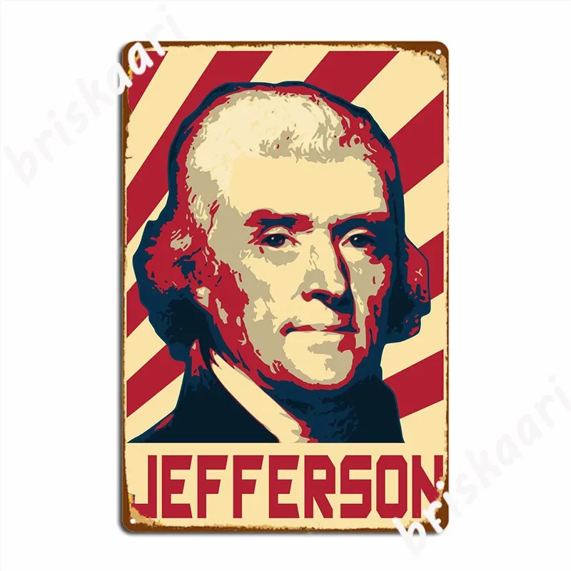 Jefferson Retro Propaganda Metal Plaque Poster Designing Wall Pub Mural Painting Pub Garage Tin Sign Posters