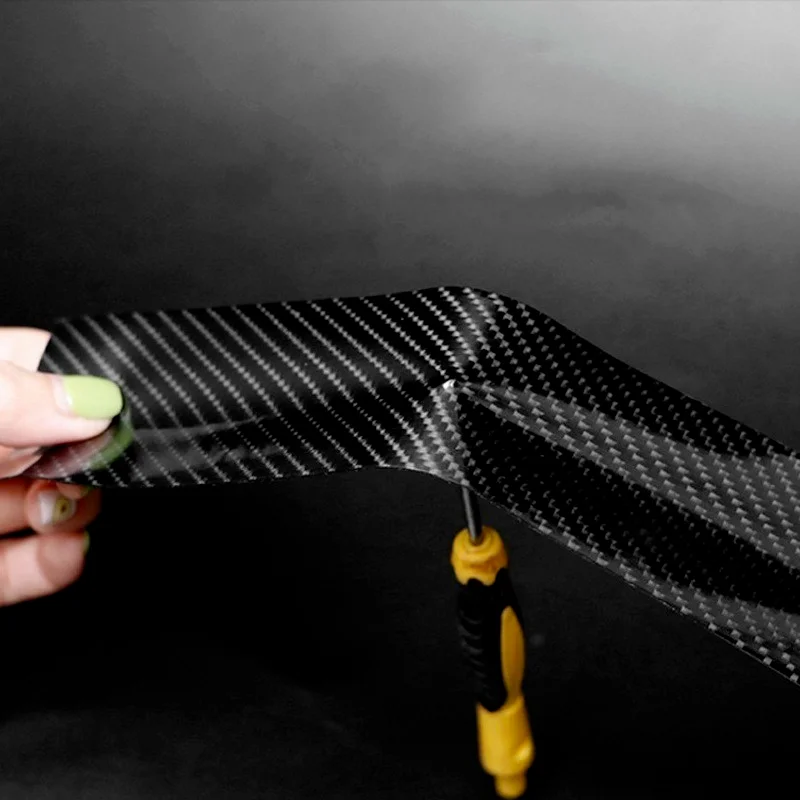 1/3/5/7/10m Carbon Fiber Protector Strip Sticker Auto Bumper Door Sill Protection Anti-stepping Car Decoration Tape 3D Sticker