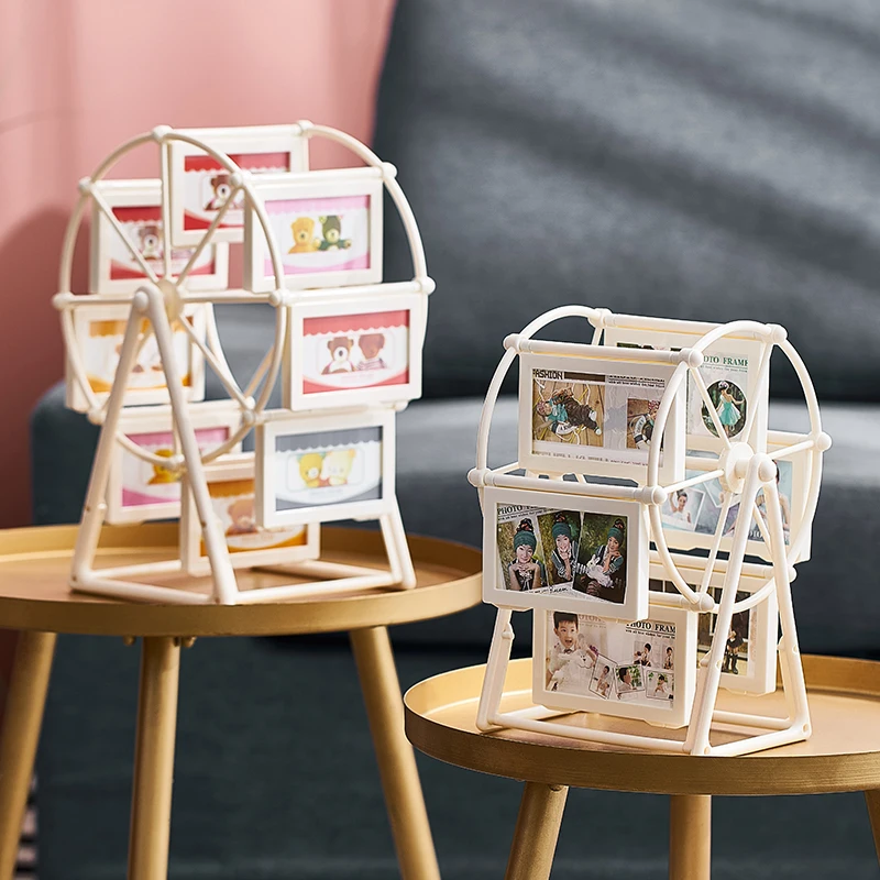 5 Inch Classical Retro 360 Degree Rotation Ferris Wheel Photo Frame Romantic Unassembled DIY Pictures Frame Home Windmill Decor