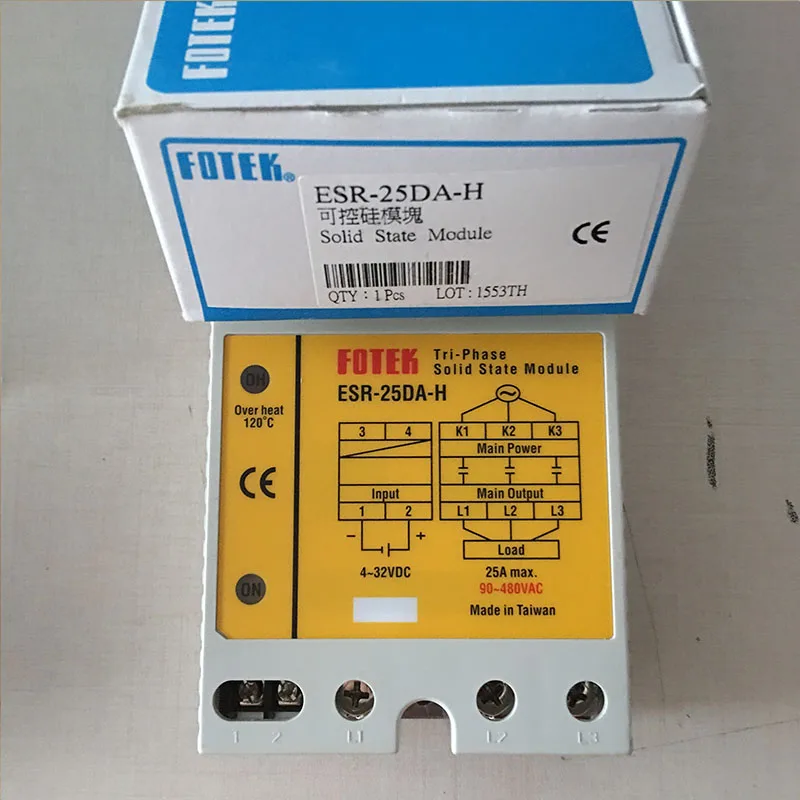 

Original Taiwan's FOTEK positive phase high power solid state relays ESR-25DA-H