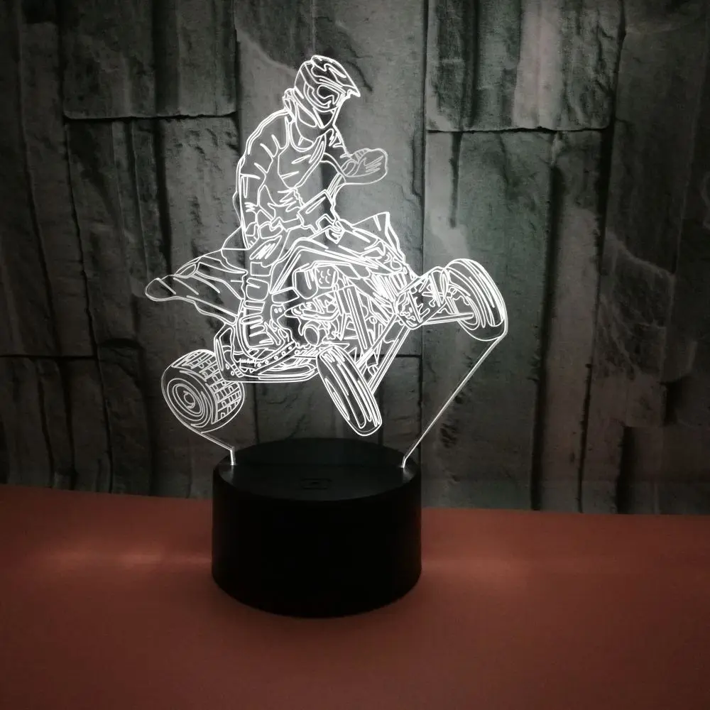 USB LED 3D Lamp Motorcycle Sensor Night Light For Kid Bedroom Decoration Atmosphere Gift