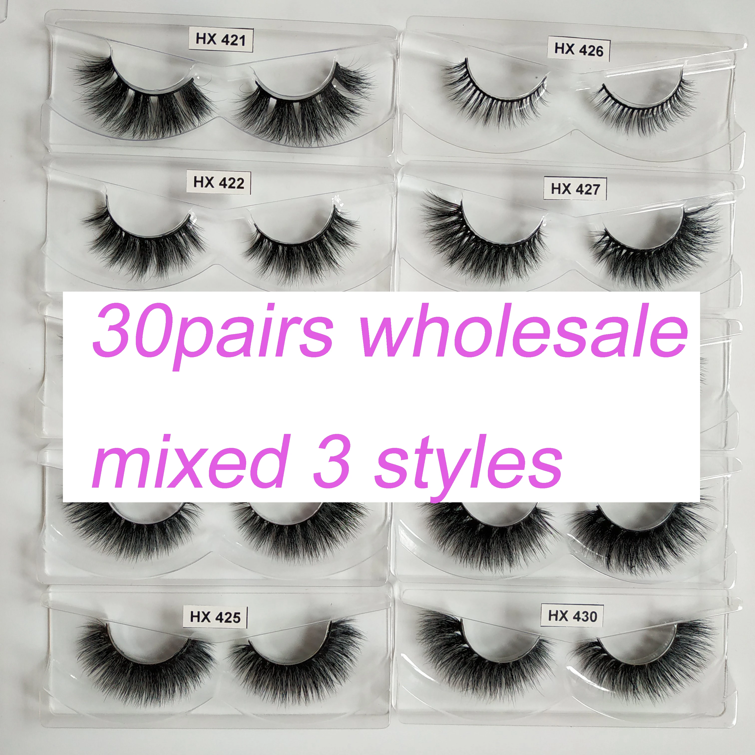 30 pairs Hexuan Eyelashes 4D Mink Lashes fake eyelashes for makeup beauty 100% real mink lashes