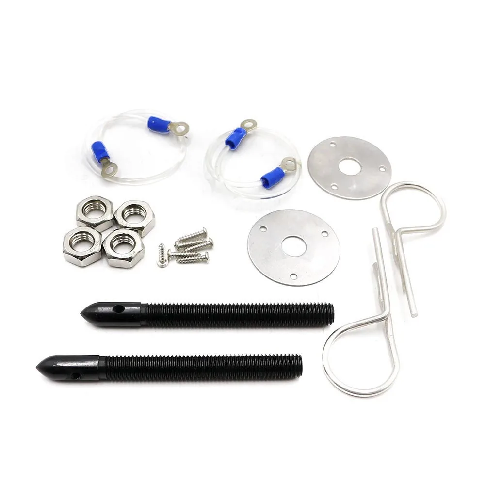 

Four colors Alloy Bonnet Hood Pin Locks Kit Down Hood Locks Pins fit ALL Racing Speed