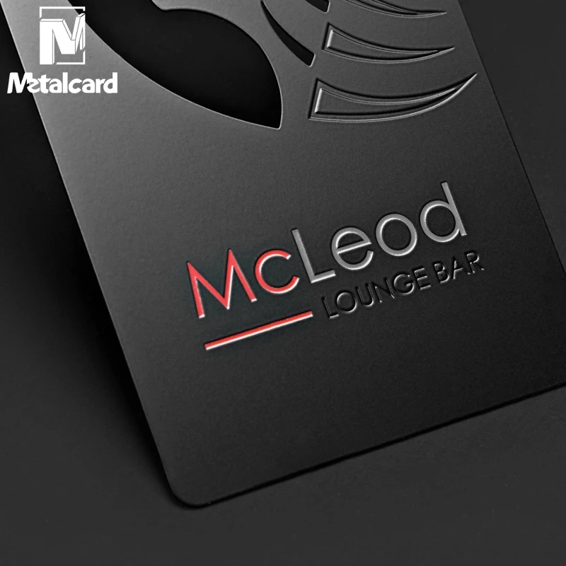 Hollow metal business card high-end stainless steel business card black gold membership card VIP card customization