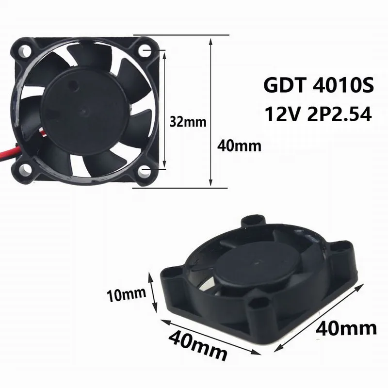 100PCS Gdstime 40mm 3D Printer Cooling Fan 12V 4010 Printer Cooler DC Brushless Fan Mini 40x40x10mm Fans