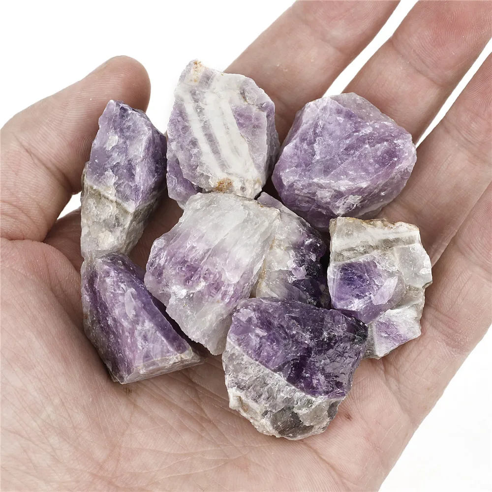 

500g Natural Chevron Amethyst Crystal Quartz Raw Minerals Chakra Stones Specimen