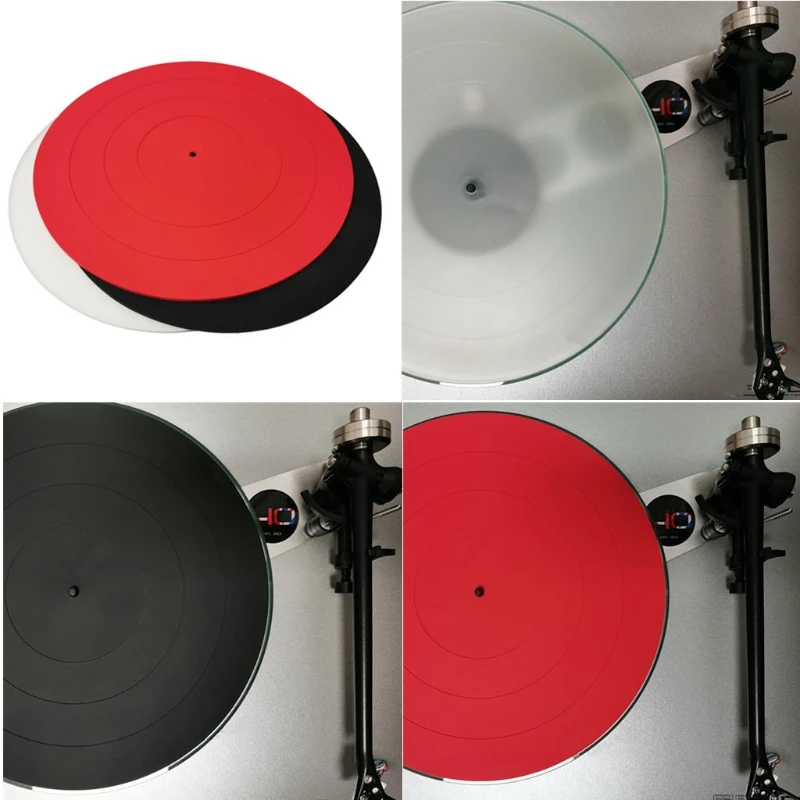 12'' Electrohome Turntable Platter Mat (Black Rubber) - Durable Silicone Design for Vinyl Record Players