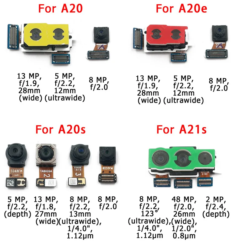 

Front Rear Back Camera For Samsung Galaxy A20 A20s A20e A21s Main Facing Camera Module Flex Replacement Spare Parts