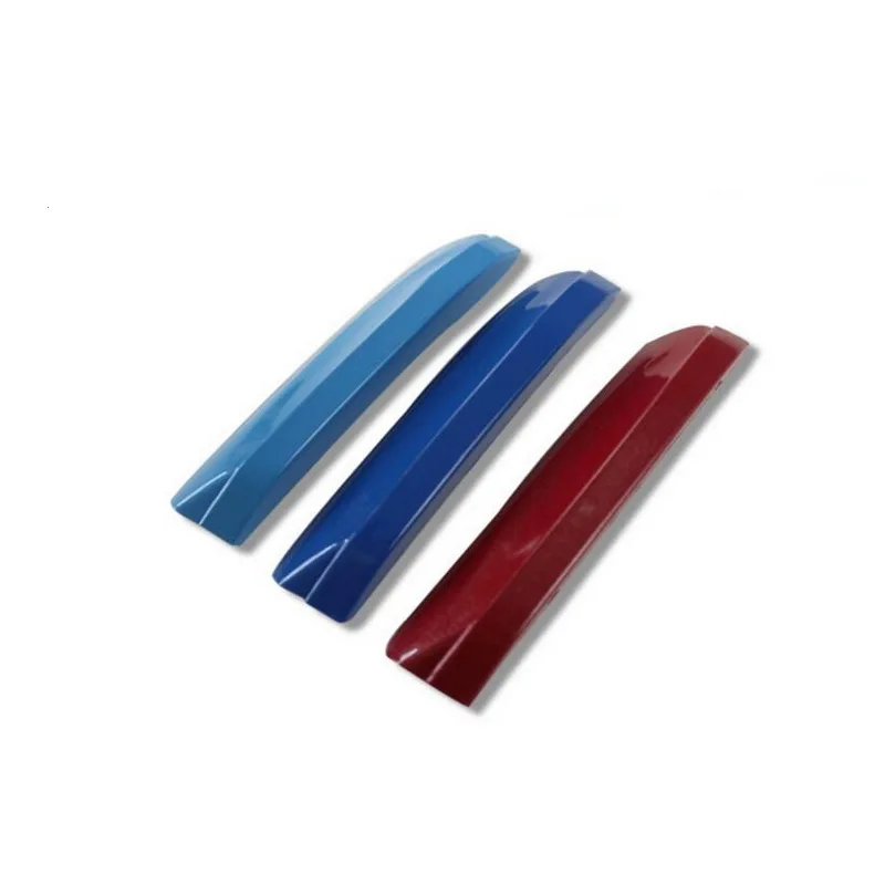 Tonlinker 3 Pcs 3D DIY Car Styling ABS Front Grille Trim Sport Strips sticker Cover Case Stickers For SKODA OCTAVIA A7 2015-17
