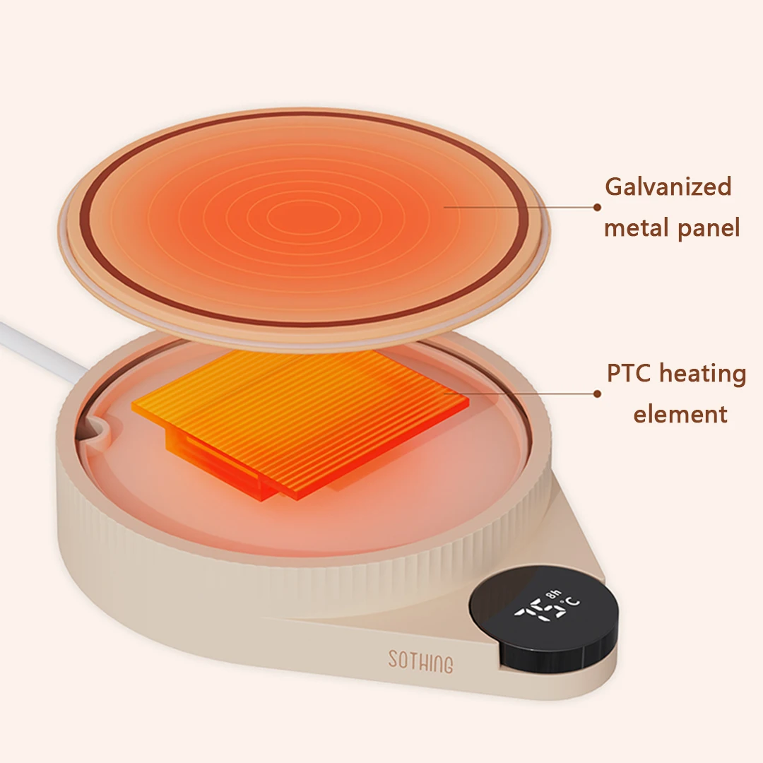 YOUPIN SOTHING Smart Touch Heating Cup Warmer Pad Heating Constant Temperature Coaster Automatic Shutdown Cup Fast Heater