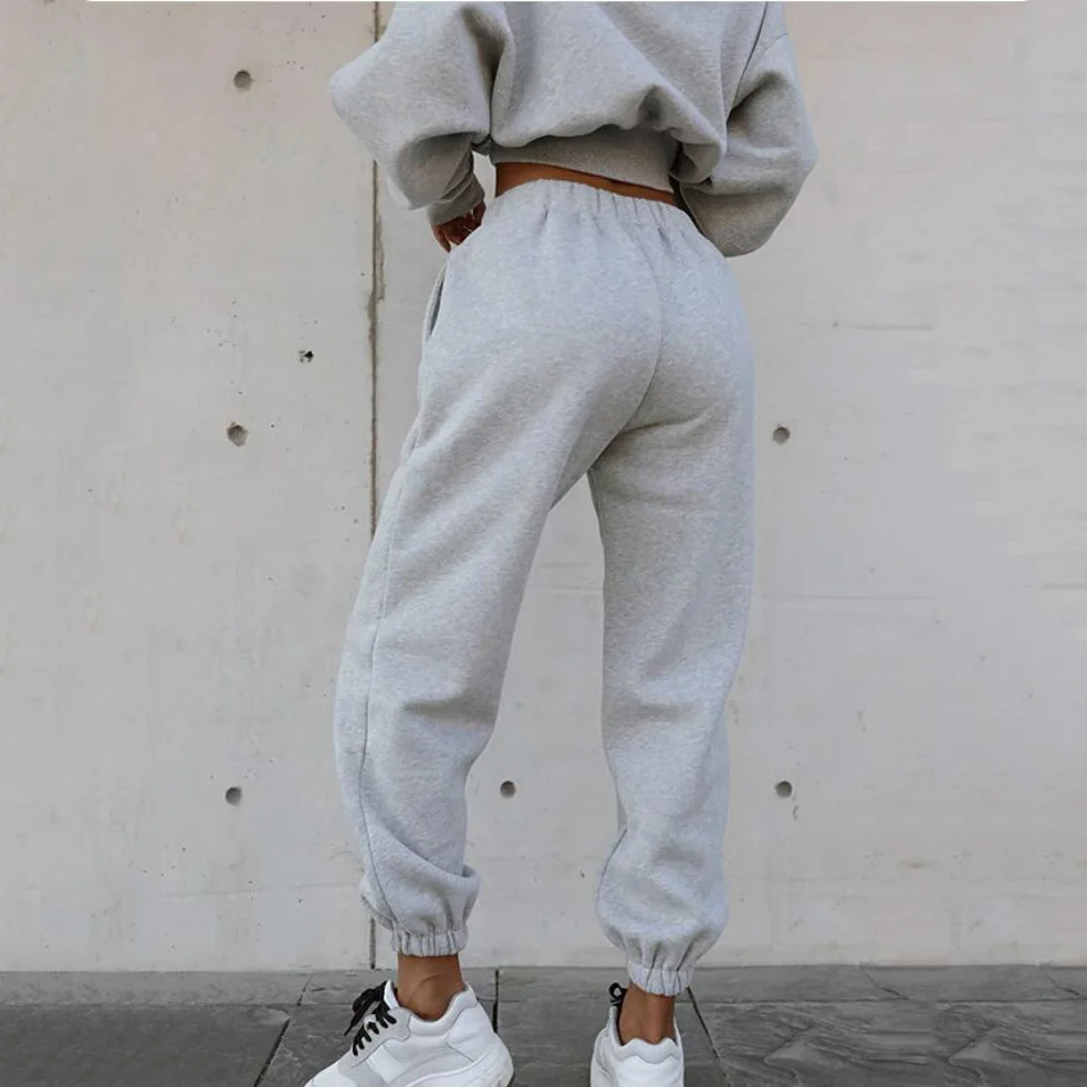 Two Piece Set Casual Fleece Tracksuit Women Winter 2024 Women\'s Sets Oversized Hooded Long Sleeve Hoodie Sport Pants Lady Suit