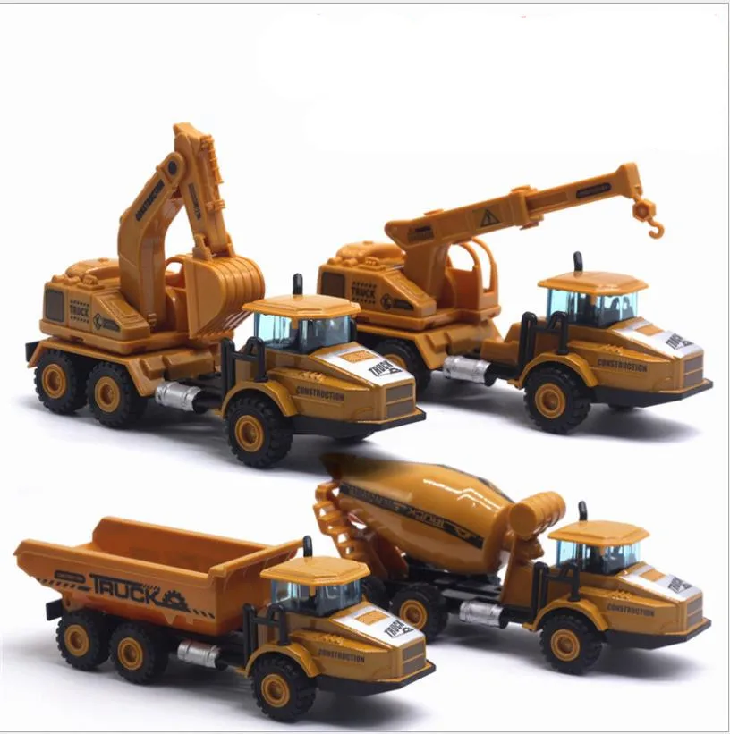 1:43 alloy high simulation engineering vehicle model,pull back excavator,dump truck,mixer truck,crane toy,free shipping