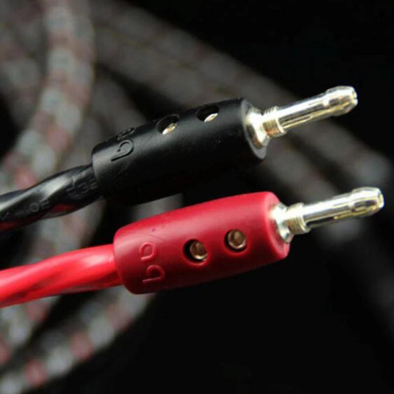AQ CV8 6N OCC Speaker cable hifi audio cable amplifier speaker cable with pure red copper  BFA banana plugs connector 2 to