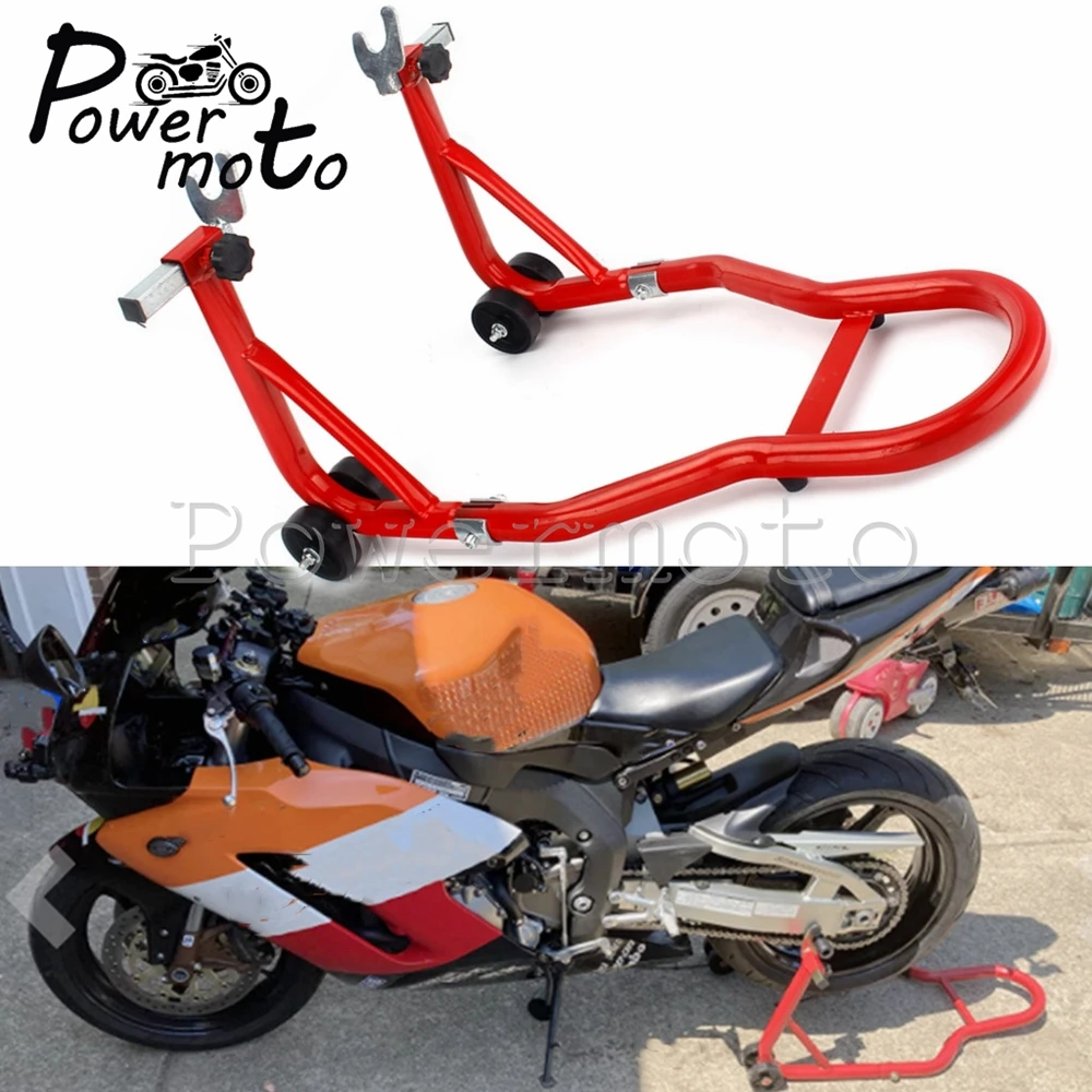 Soporte de elevación para reparación de ruedas traseras de motocicleta, elevador de brazo basculante de neumáticos de acero, soportes de moto para bicicletas deportivas, carreras de bicicletas de calle