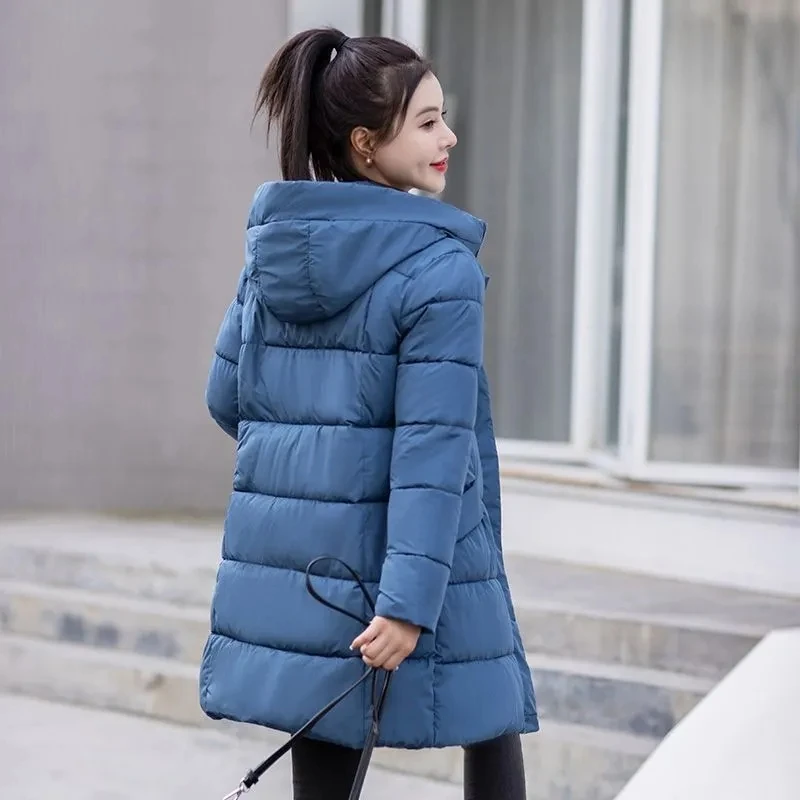 Women 2023 Winter New Down Padded Jacket Female Mid-length Padded Jacket Hooded Thickened Warmth, Anti-season Padded Jacket A300