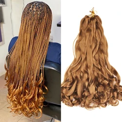 Loose Wave Spiral Curl Crochet Hair Synthetic Braids Ombre Pre Stretched Braiding Hair Extensions For Women  French Curls