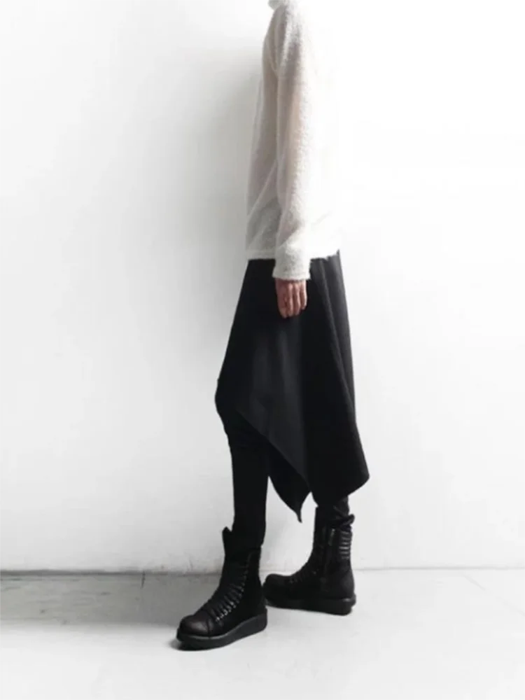 남성 불규칙한 퀼로트 Harlan Pants False 2 슬림 캐주얼 데이 패션 트렌드 Oversized Culottes