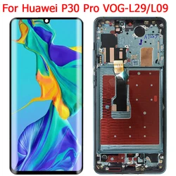 Painel digitalizador LCD Touch Screen com moldura, display para Huawei P30 Pro, VOG-L09, L04, L29, TL00, 6,47 polegadas