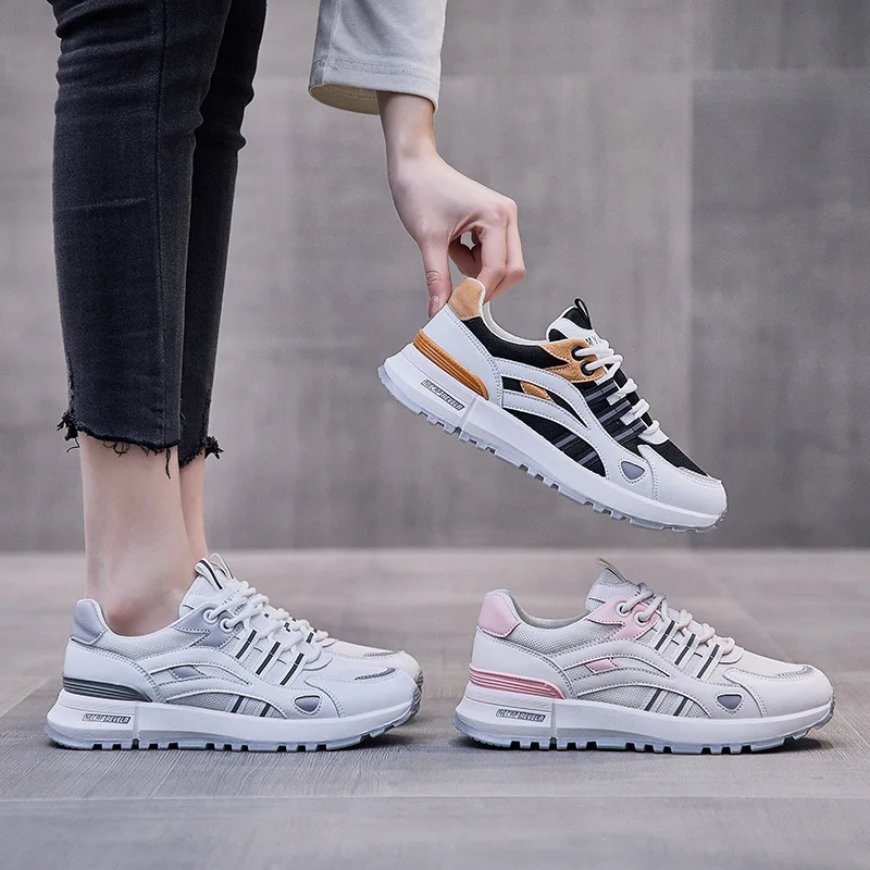 

Fashion Mesh Breathable Shoes for Women Sneakers Luxury 2022 New Low Cut Lace-up Tenis De Mujer Casual Platform Woman Shoes
