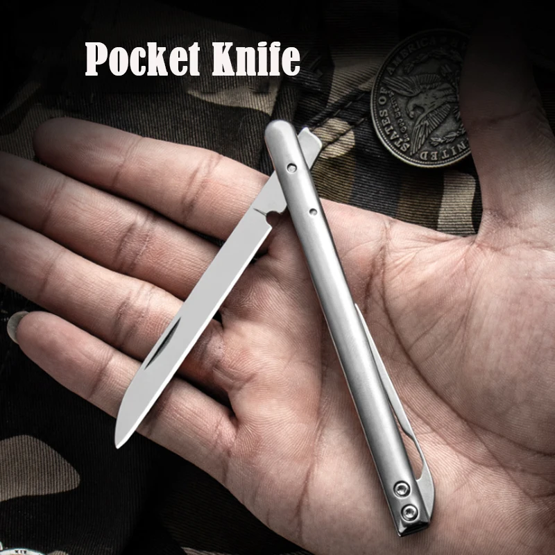 Stainless Steel Folding Knife EDC Multitool Hand Tools Cutter Knife For Men High Hardness Military Survival Hunting Knife