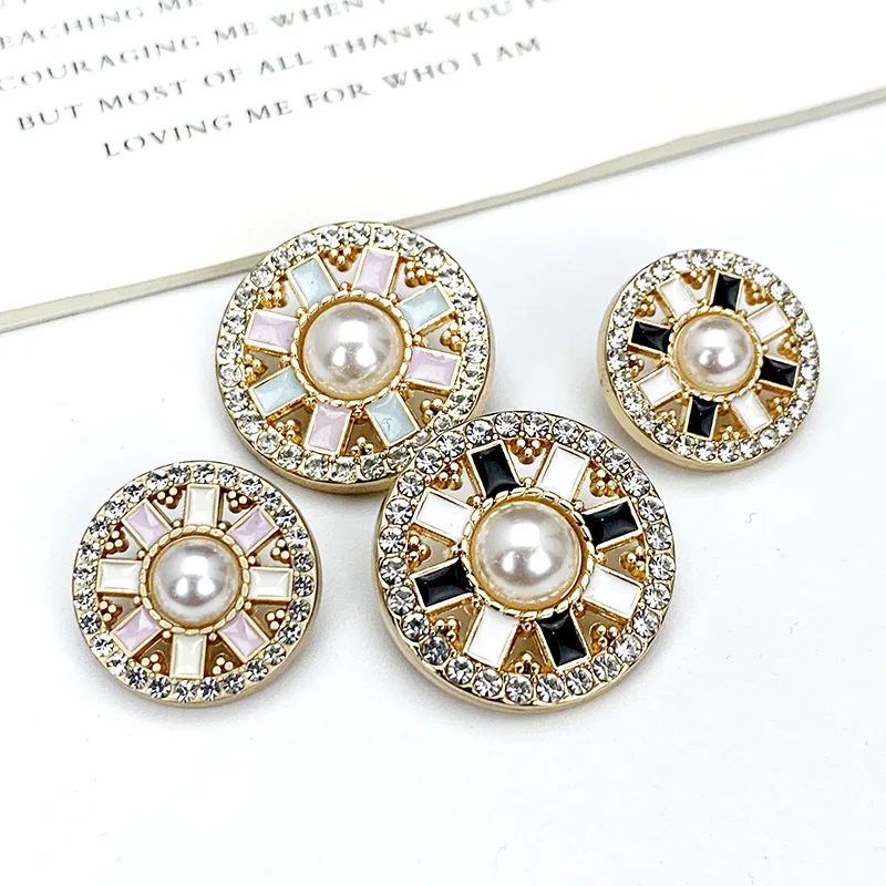 10pcs Exquisite Rhinestone Round Button Up Shirt Women Decorative Buttons for Crafts DIY Sewing Accessories Buttons for Clothing