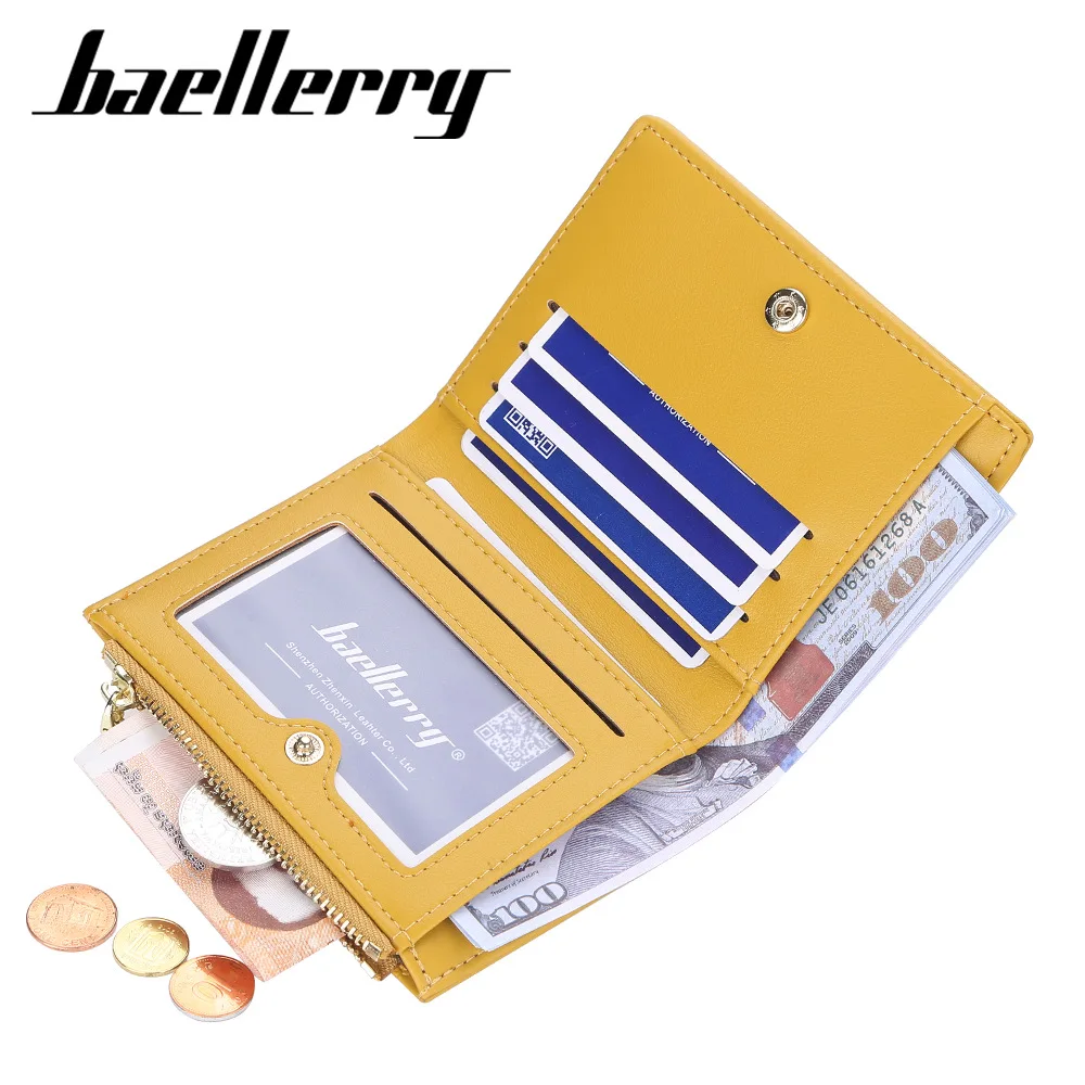 Baellerry New Mini Women Wallets Card Holders Zipper Plaid Pattren Small Fashion Wallets Quality Female Purse Card Holder Wallet